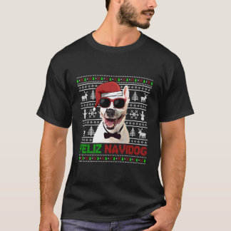 Bull Terrier Hund Feliz Navidog Funny jul T Shirt