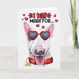 Bull Terrier-Hund för att övertala dig Valentine Helgkort