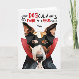 Bull Terrier Hund Funny Count DOGcula Halloween Helgkort