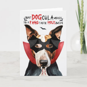 Bull Terrier Hund Funny Count DOGcula Halloween Helgkort
