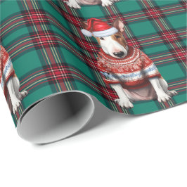 Bull Terrier Hund Funny Helgdag Play jul Presentpapper