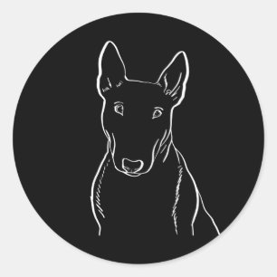 Bull Terrier Hund Gift Line Art Runt Klistermärke