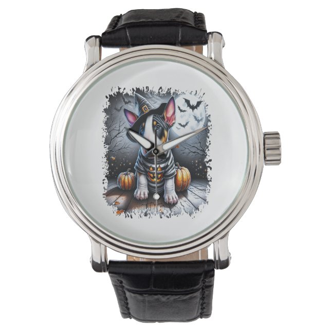 Bull Terrier Hund Halloween Armbandsur (Framsida)