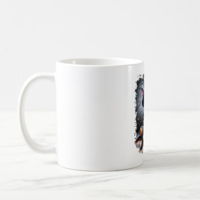 Bull Terrier Hund Halloween Kaffemugg (Vänster)