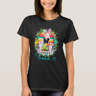 Bull Terrier Hund i Påskägg Bunnies Hap i Basket T Shirt