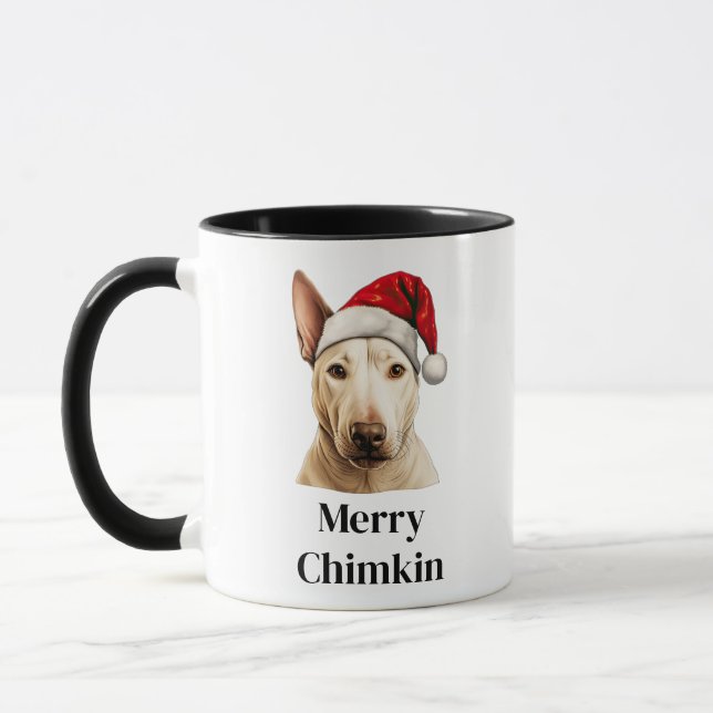 Bull Terrier Hund Julhatt Jul Mugg (Vänster)