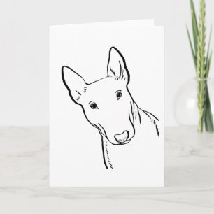 Bull Terrier Hund Line Art Gift Idea Kort