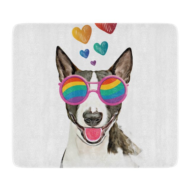 Bull Terrier Hund med Hjärtan Alla Hjärtans Dag (Framsidan)