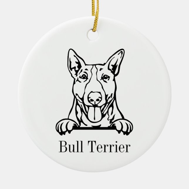 Bull Terrier hund ornament (Framsidan)