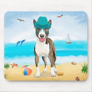Bull Terrier Hund på Strand Musmatta