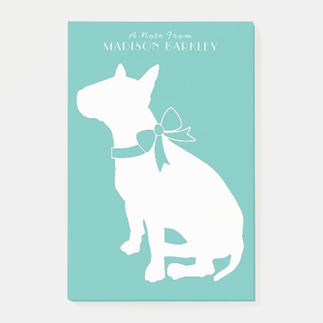 Bull Terrier Hund Puppy Post-it Block (Framsida)
