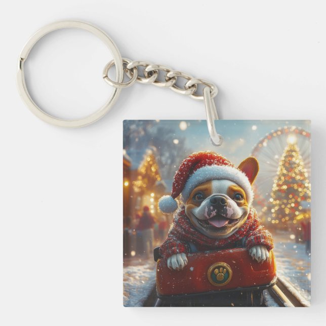 Bull Terrier Hund Roller Underlägg jul (Framsidan)