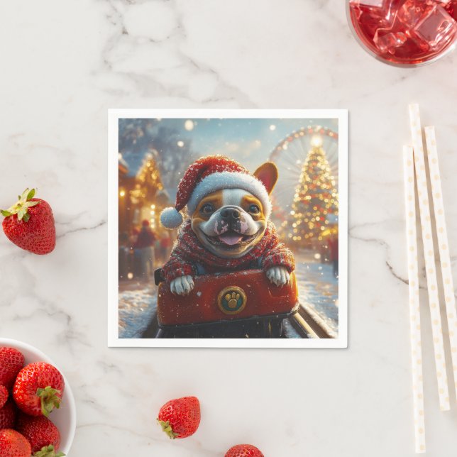 Bull Terrier Hund Roller Underlägg jul Pappersservett (Insitu)