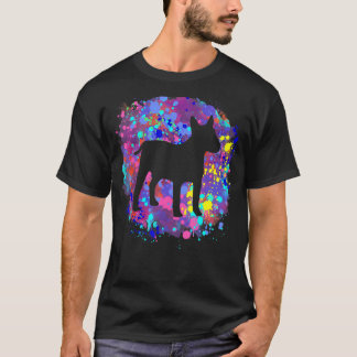 Bull Terrier Hund Rosa Vattenfärgssprut Konst Kärl T Shirt