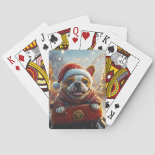 Bull Terrier Hund Rulltrappa Jul Casinokort