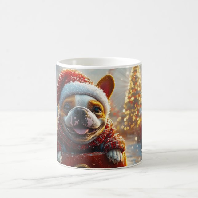 Bull Terrier Hund Rulltrappa Jul Kaffemugg (Center)