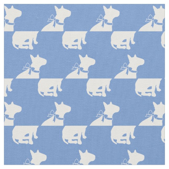 Bull Terrier Hund Silhouette Pet Light Blue Tyg (Närbild)