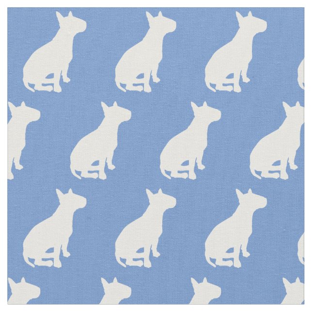 Bull Terrier Hund Silhouette Pet Light Blue Tyg (Närbild)