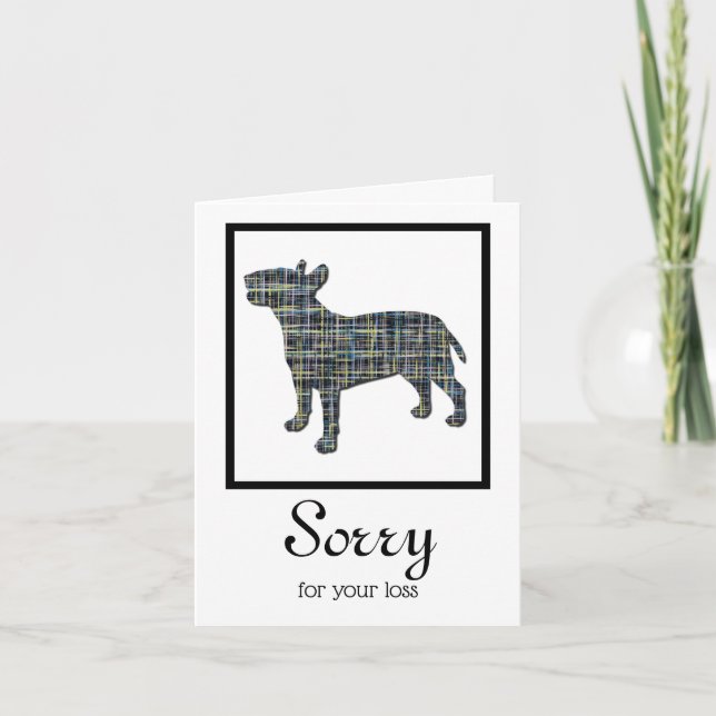 Bull Terrier Hund Silhouette Pet Sympathy Card Kort (Framsida)