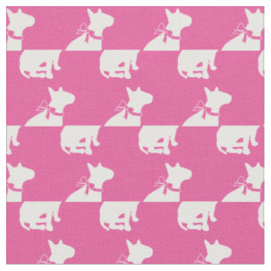 Bull Terrier Hund Silhuett Husdjur Rosa Tyg