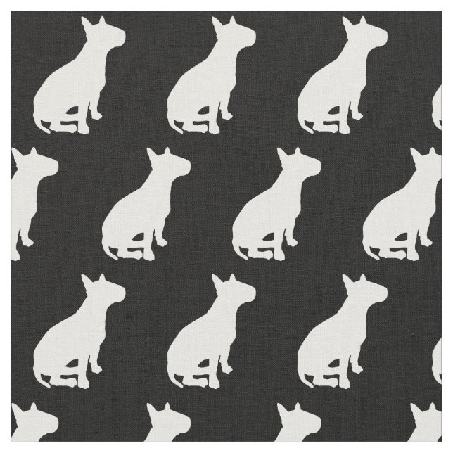 Bull Terrier Hund Silhuett Husdjur Tyg (Närbild)