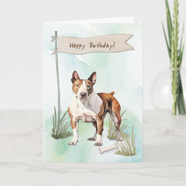 Bull Terrier-Hund utanför födelsedagstecknet Kort (Framsida)
