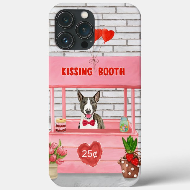 Bull Terrier Hund Valentine Day Kissing Booth (Baksida)