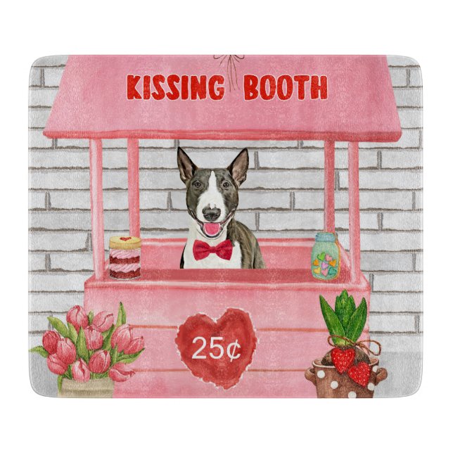 Bull Terrier Hund Valentine Day Kissing Booth (Framsidan)