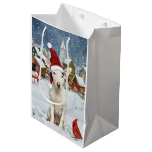 Bull Terrier Hund Winter Wonderland jul Joy