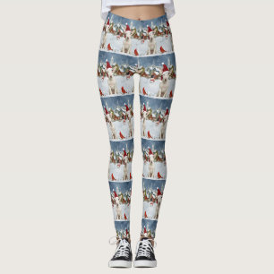 Bull Terrier Hund Winter Wonderland jul Joy Leggings