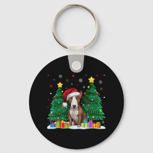 Bull Terrier Hundälskares Santa Hat Ugly jul S Nyckelring