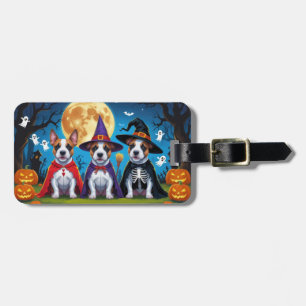 Bull Terrier Hundar Pumpa Halloween Rolig Bagagebricka