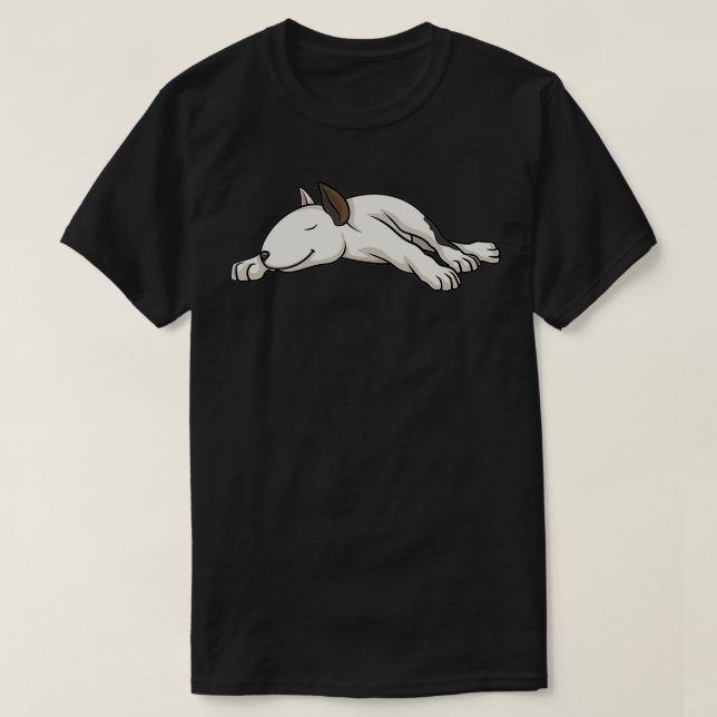 Bull Terrier Hundar White Bull Terrier Sleeping T Shirt (Design framsida)
