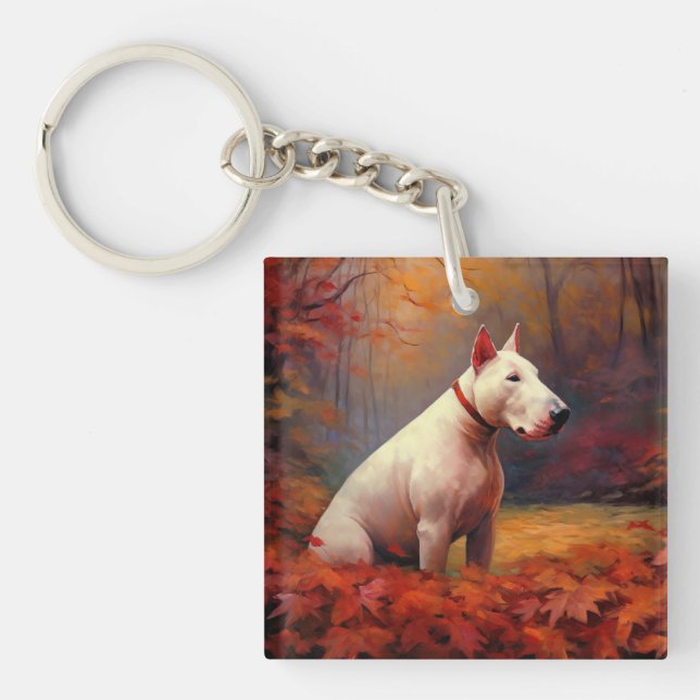 Bull Terrier i Höst löv Fall Inspire (Framsidan)