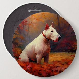 Bull Terrier i Höst löv Fall Inspire Knapp