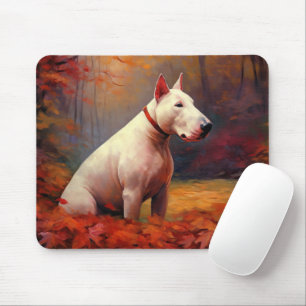 Bull Terrier i Höst löv Fall Inspire Musmatta