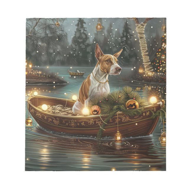 Bull Terrier Jul Festive Voyage Anteckningsblock (Framsida)