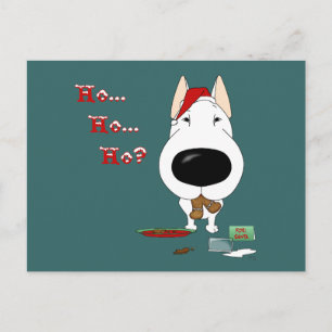 Bull Terrier jul Helg Vykort