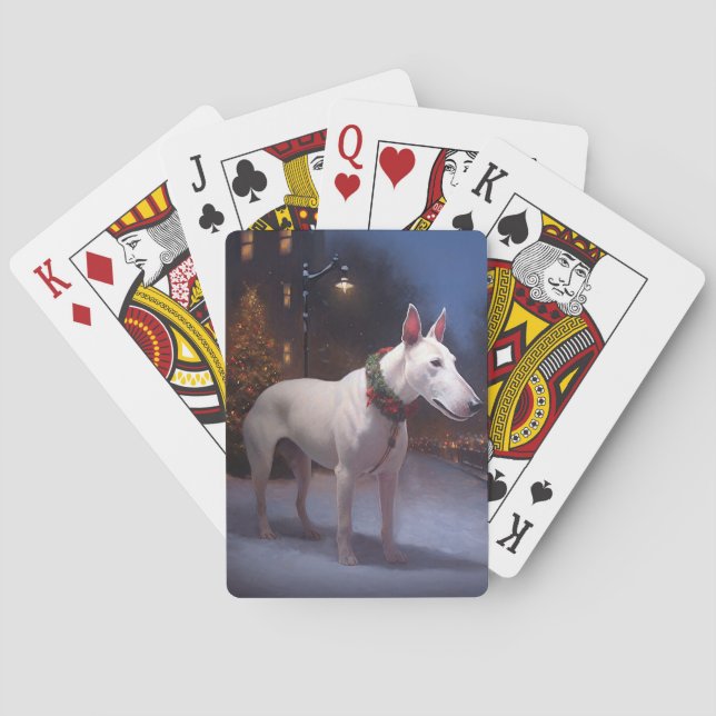 Bull Terrier jul - helgsäsong Casinokort (Baksidan)