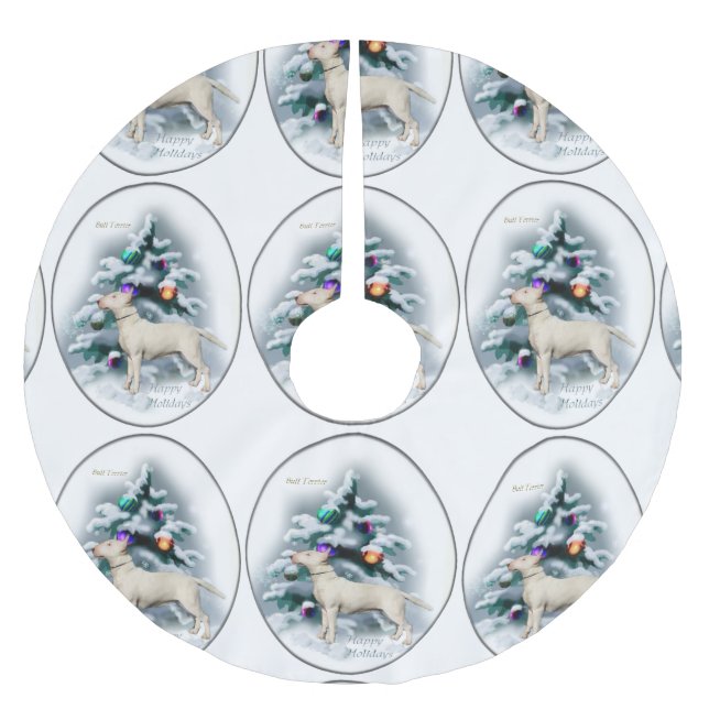 Bull Terrier jul Julgransmatta Borstad Polyester (Framsidan)