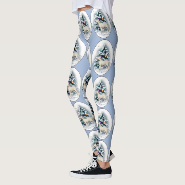 Bull Terrier jul Leggings (Vänster)