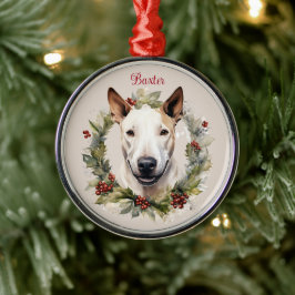 Bull Terrier jul Pet Memorial Hund aveln Julgransprydnad Metall