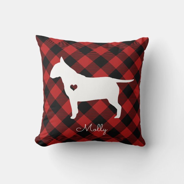Bull Terrier jul Play Hund Namn Kudde (Framsida)