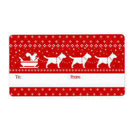 Bull Terrier jul Sleigh Hundar Helgdag to from Fraktsedel