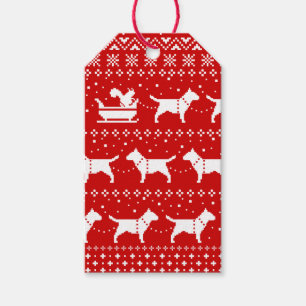 Bull Terrier jul Sleigh Hundar Helgdag to from Presentetikett
