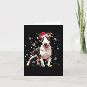 Bull Terrier jul Sweater Hund Julafton Ljus Tre Kort