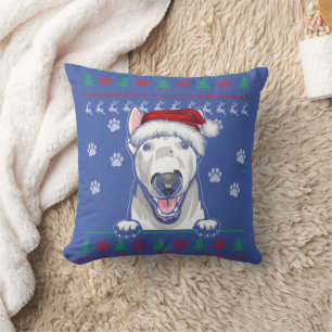 Bull Terrier jul, ugly Sweater Rolig hund Kärlek Kudde