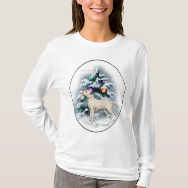 Bull Terrier-julgåvor T Shirt (Framsida)