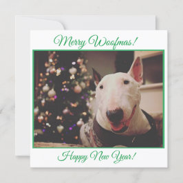 Bull Terrier Julgran-leende Card Kort