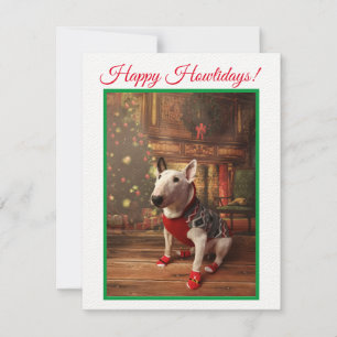 Bull Terrier-julkort, julkort, Jumper
